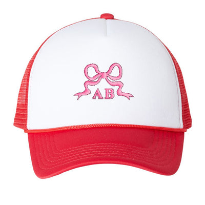 Initialed 'Tiny Bow' Trucker Hat - United Monograms