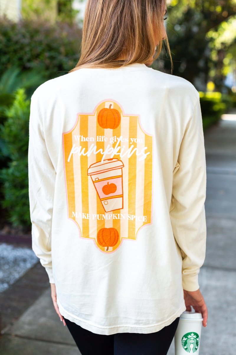 Initialed 'When Life Gives You Pumpkins' Front & Back Long Sleeve - United Monograms