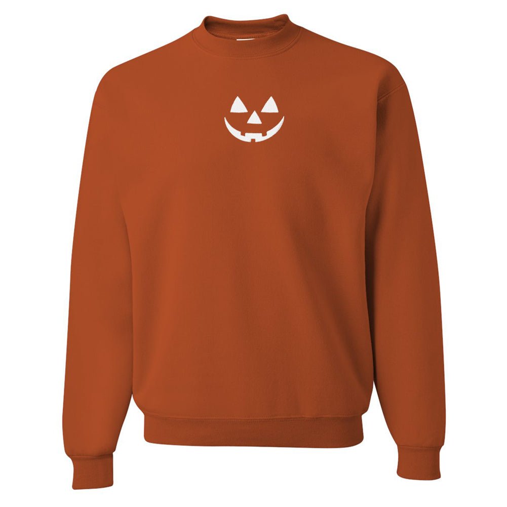 Jack-O-Lantern Face Pumpkin Crewneck Sweatshirt - United Monograms