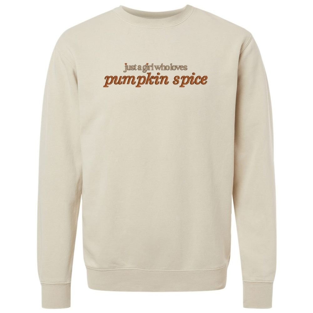 'Just A Girl Who Loves Pumpkin Spice' Cozy Crew - United Monograms