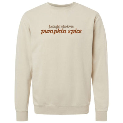 'Just A Girl Who Loves Pumpkin Spice' Cozy Crew - United Monograms