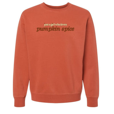 'Just A Girl Who Loves Pumpkin Spice' Cozy Crew - United Monograms