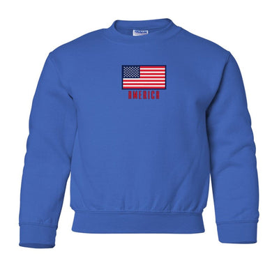 Kids 'American Flag' Crewneck Sweatshirt - United Monograms