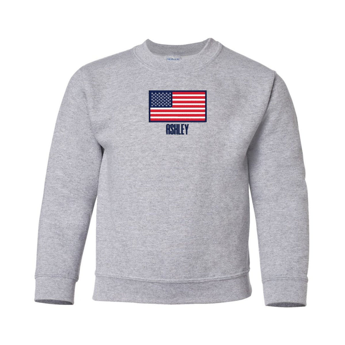 Kids 'American Flag' Crewneck Sweatshirt - United Monograms