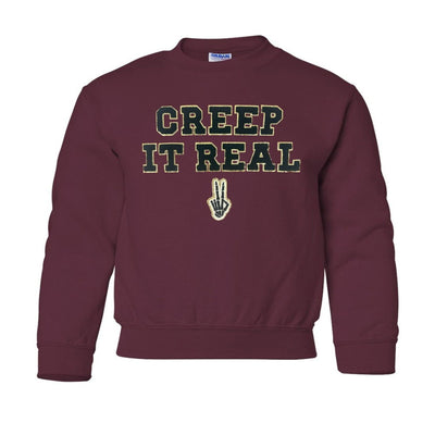 Kids 'Creep It Real' Letter Patch Crewneck Sweatshirt - United Monograms
