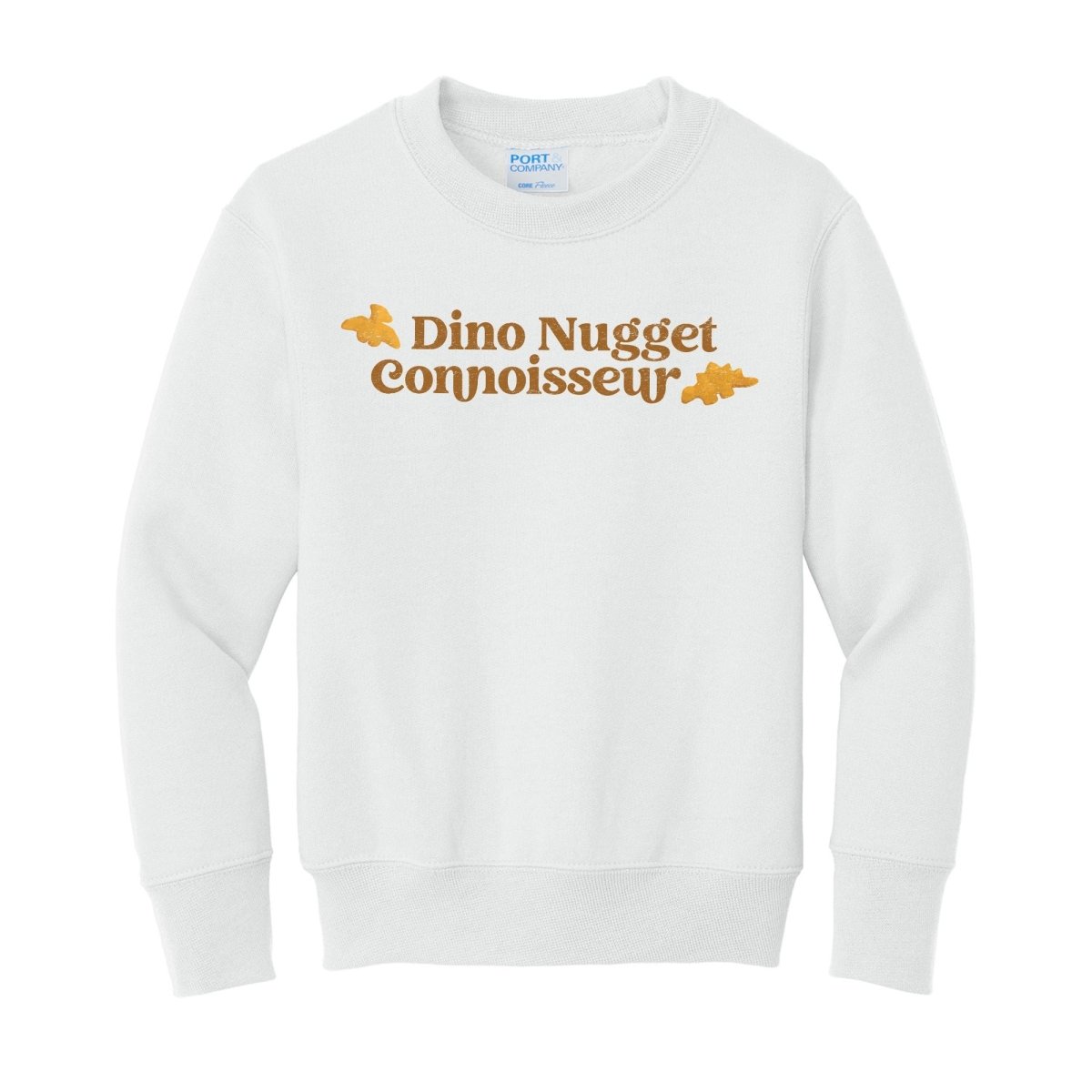 Kids 'Dino Nugget Connoisseur' Crewneck Sweatshirt - United Monograms