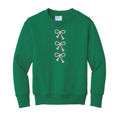 Kids Embroidered Tasseled 'Bows' Sweatshirt - United Monograms