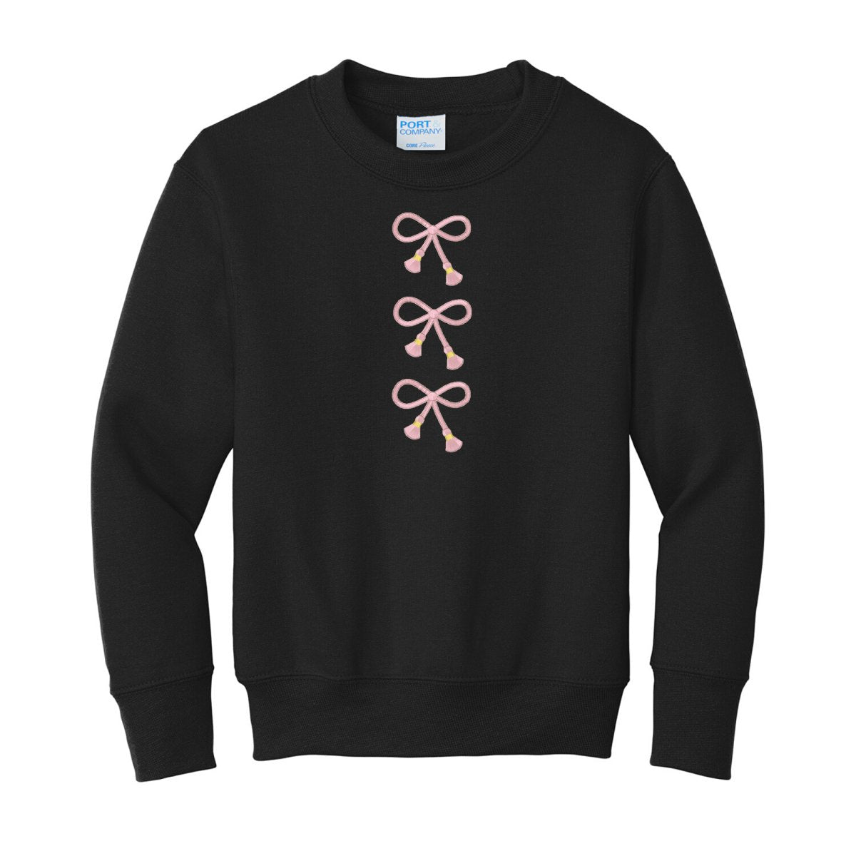 Kids Embroidered Tasseled 'Bows' Sweatshirt - United Monograms