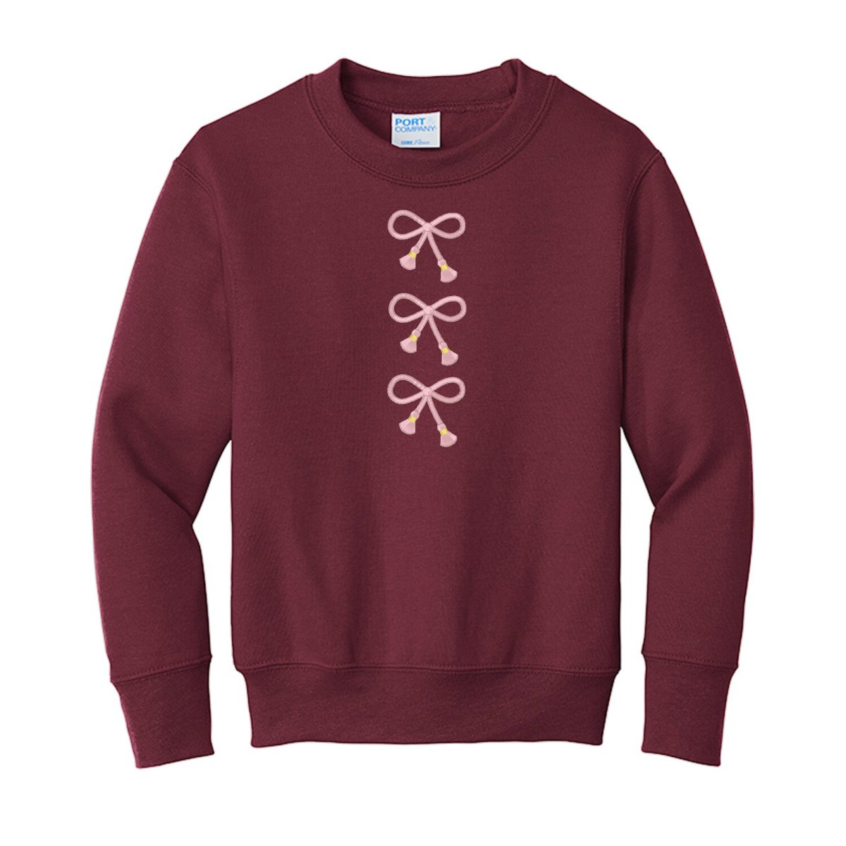 Kids Embroidered Tasseled 'Bows' Sweatshirt - United Monograms