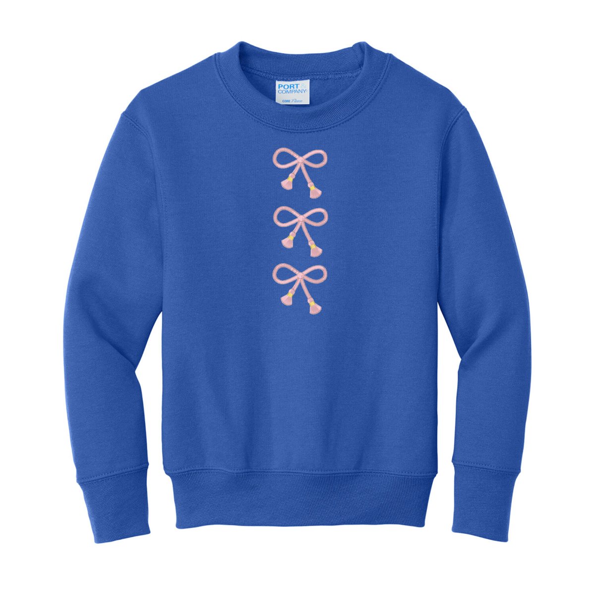 Kids Embroidered Tasseled 'Bows' Sweatshirt - United Monograms