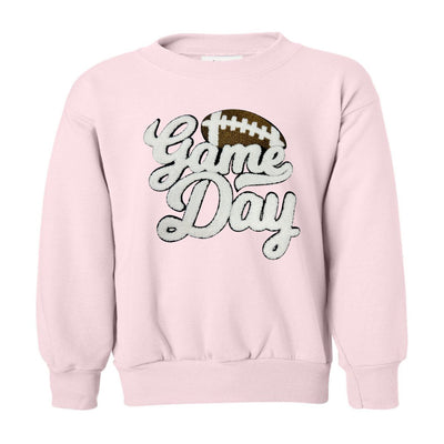 Kids Football 'Game Day' Letter Patch Crewneck Sweatshirt - United Monograms