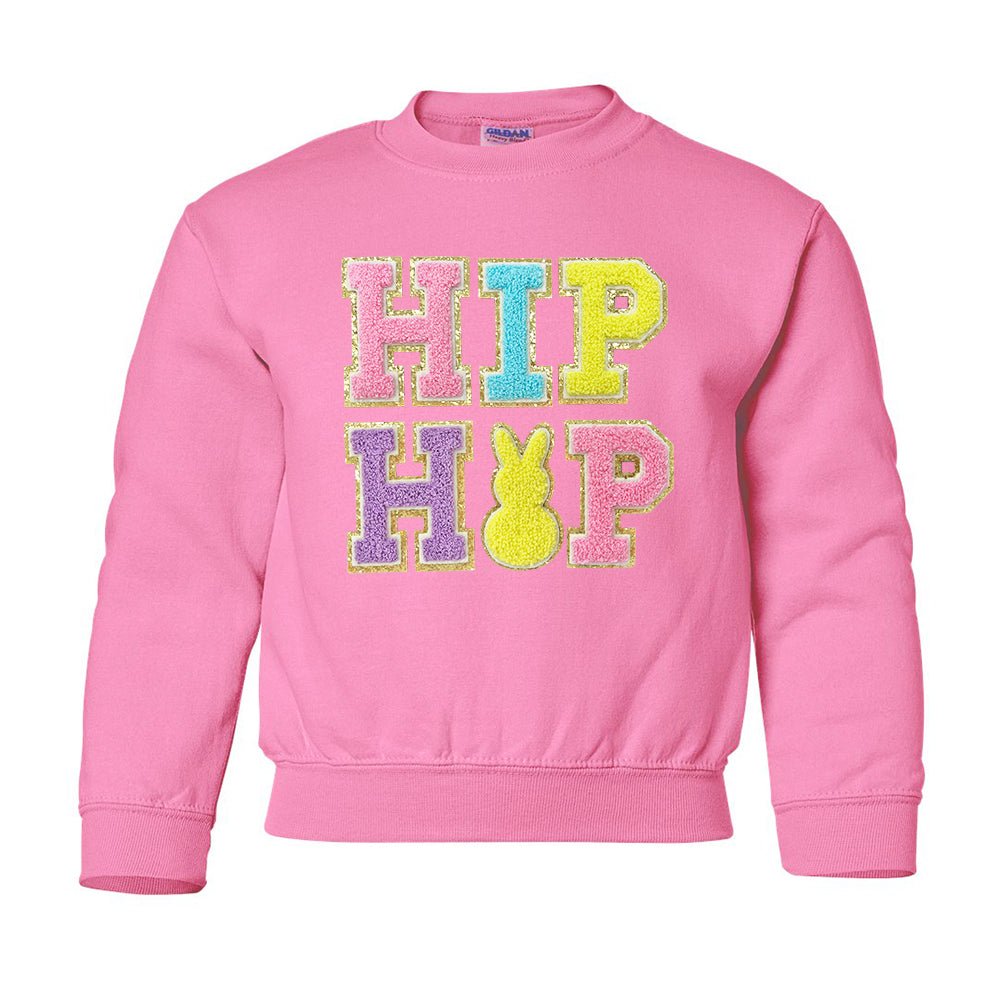 Kids Hip Hop Letter Patch Crewneck Sweatshirt - United Monograms