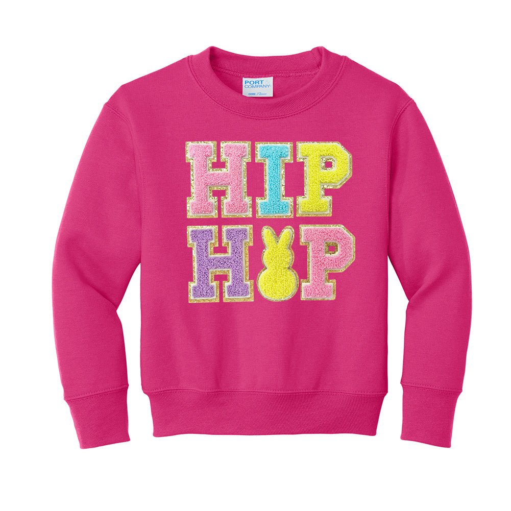 Kids Hip Hop Letter Patch Crewneck Sweatshirt - United Monograms