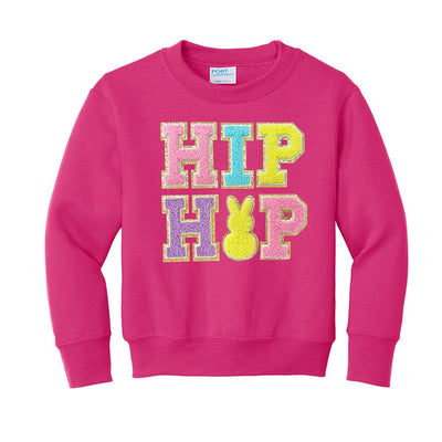 Kids Hip Hop Letter Patch Crewneck Sweatshirt - United Monograms