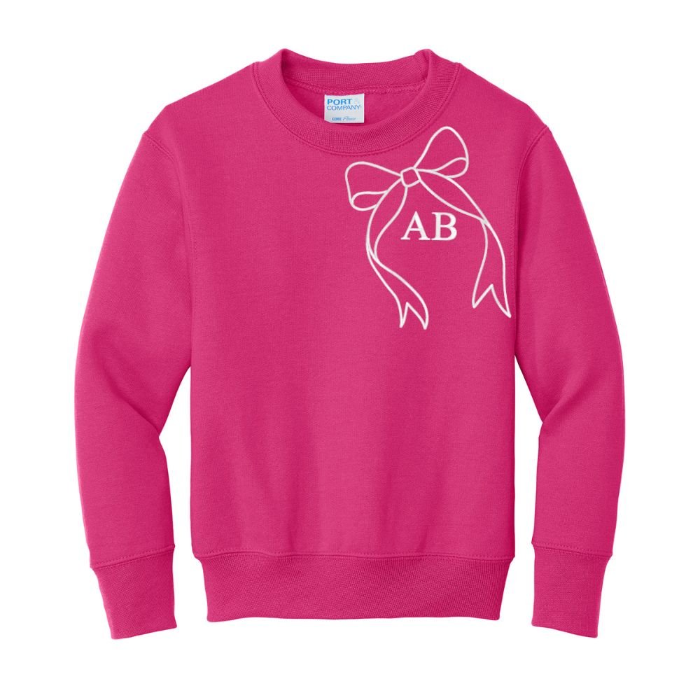 Kids Initialed 'Big Bow' Crewneck Sweatshirt - United Monograms