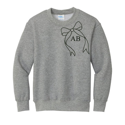 Kids Initialed 'Big Bow' Crewneck Sweatshirt - United Monograms