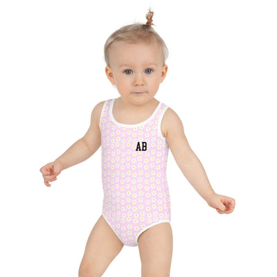 Kids Initialed 'Daisy Pattern' Swimsuit - United Monograms