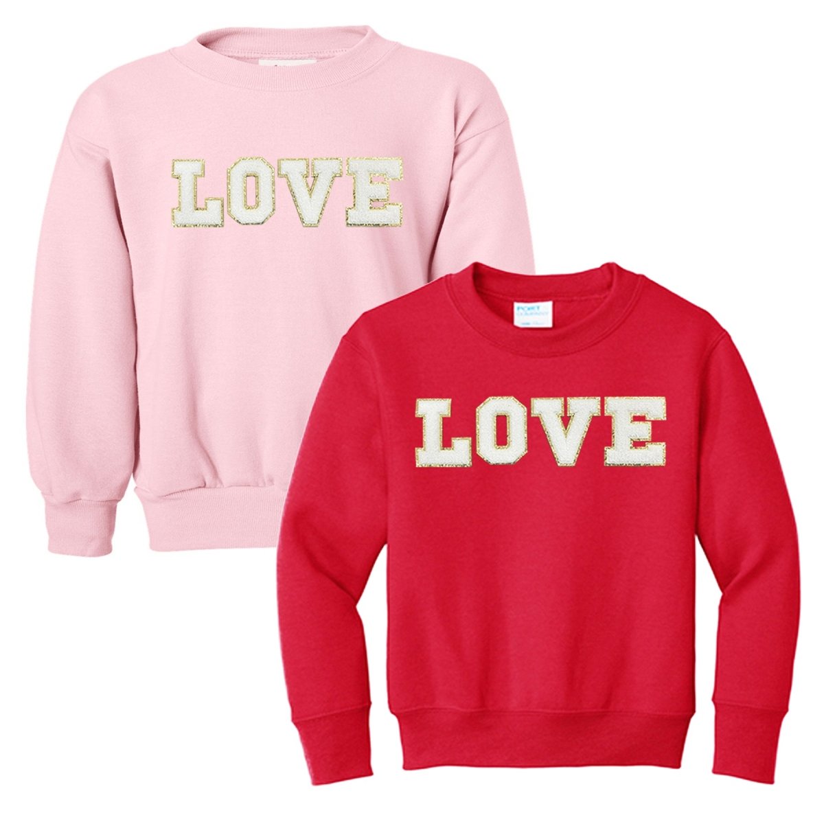 Kids Love/Lover Letter Patch Crewneck Sweatshirt - United Monograms