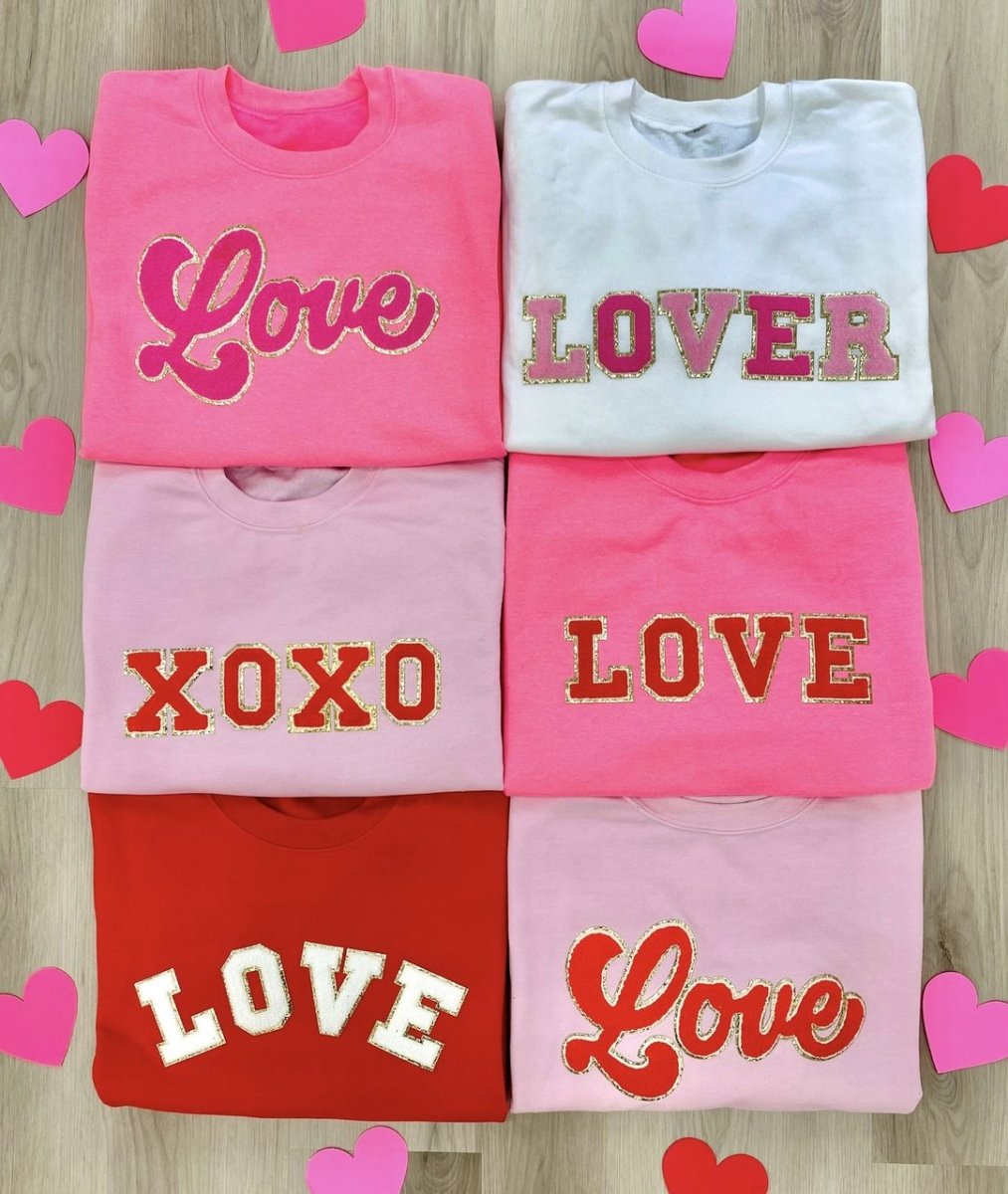 Kids Love/Lover Letter Patch Crewneck Sweatshirt - United Monograms