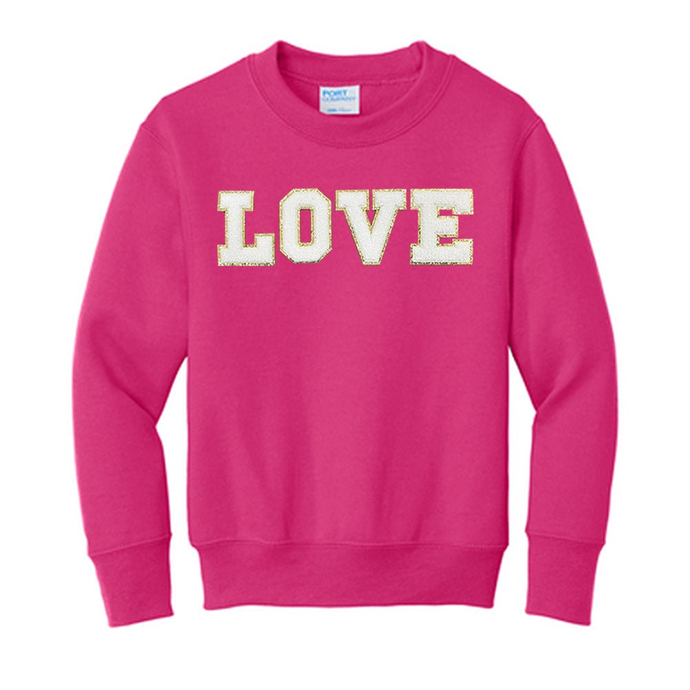 Kids Love/Lover Letter Patch Crewneck Sweatshirt - United Monograms