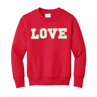 Kids Love/Lover Letter Patch Crewneck Sweatshirt - United Monograms