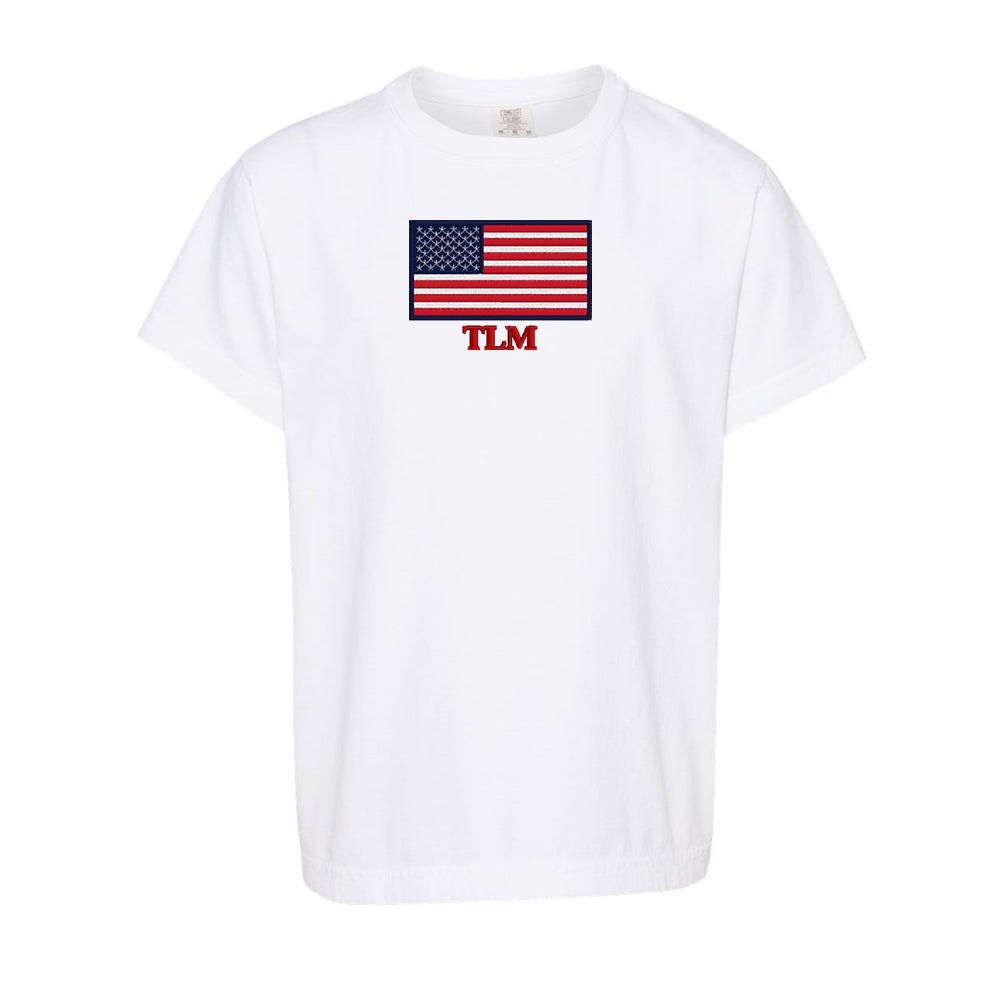 Kids Make It Yours™ 'American Flag' Comfort Colors T-Shirt - United Monograms