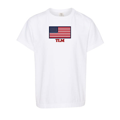 Kids Make It Yours™ 'American Flag' Comfort Colors T-Shirt - United Monograms