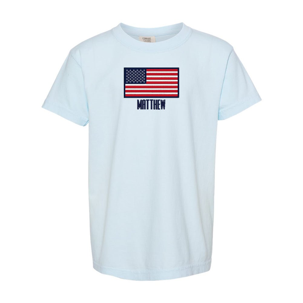 Kids Make It Yours™ 'American Flag' Comfort Colors T-Shirt - United Monograms