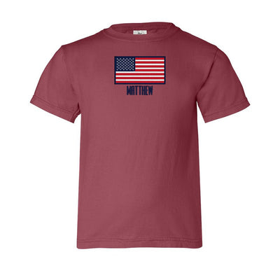 Kids Make It Yours™ 'American Flag' Comfort Colors T-Shirt - United Monograms