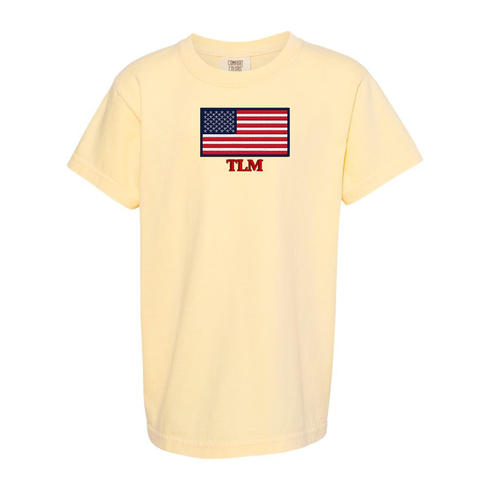 Kids Make It Yours™ 'American Flag' Comfort Colors T-Shirt - United Monograms