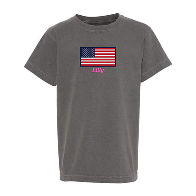 Kids Make It Yours™ 'American Flag' Comfort Colors T-Shirt - United Monograms