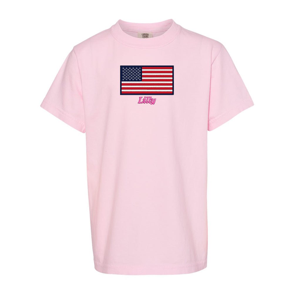 Kids Make It Yours™ 'American Flag' Comfort Colors T-Shirt - United Monograms