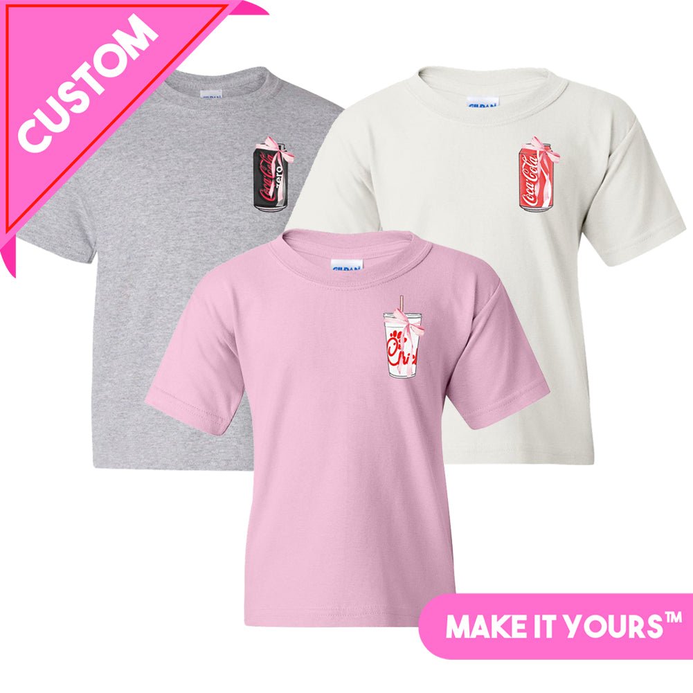 Kids Make It Yours™ 'Bow Beverages' T-Shirt - United Monograms
