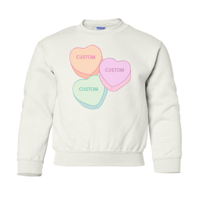Kids Make It Yours™ 'Candy Hearts' Crewneck Sweatshirt - United Monograms
