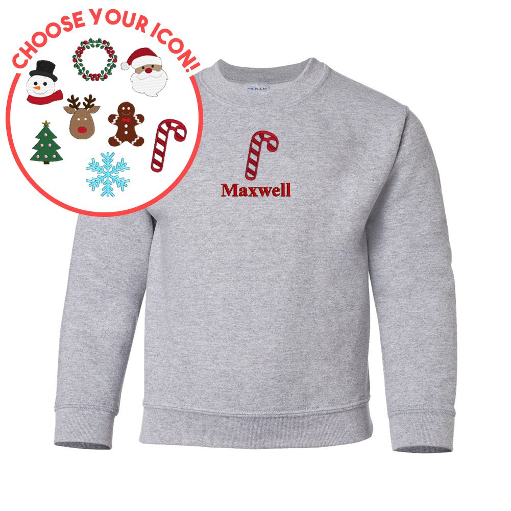 Kids Make It Yours™ Christmas Icon Crewneck Sweatshirt - United Monograms