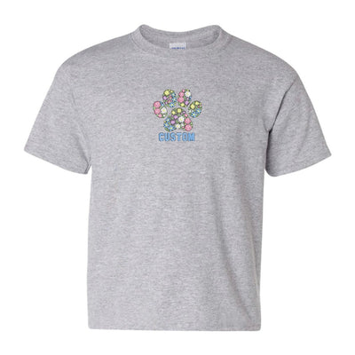 Kids Make It Yours™ 'Floral Paw Print' T-Shirt - United Monograms