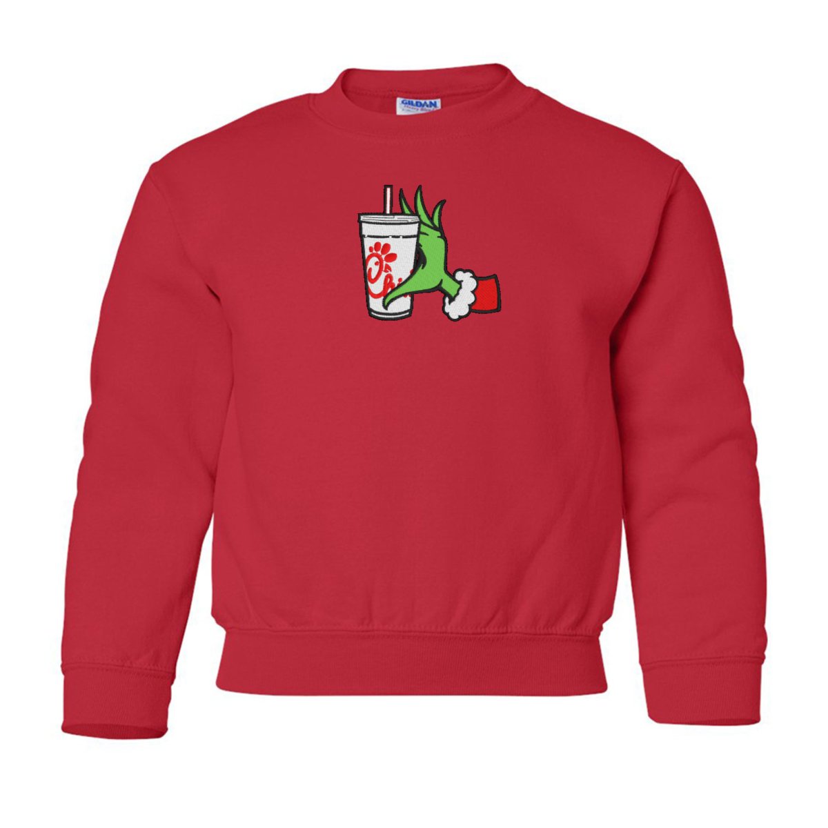 Kids Make It Yours™ Grinch Drinks Crewneck Sweatshirt - United Monograms