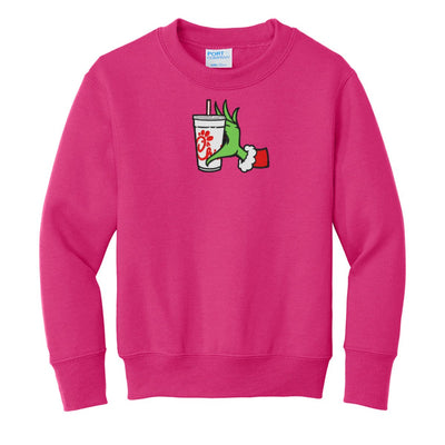 Kids Make It Yours™ Grinch Drinks Crewneck Sweatshirt - United Monograms