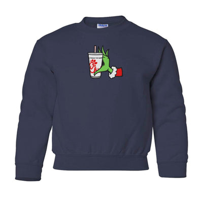 Kids Make It Yours™ Grinch Drinks Crewneck Sweatshirt - United Monograms