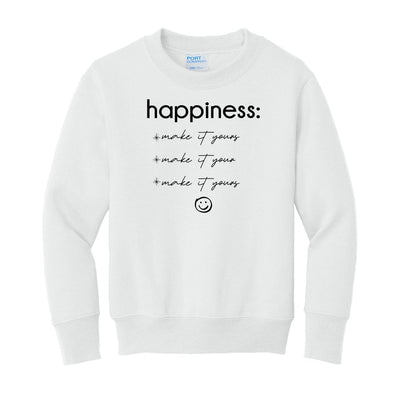 Kids Make It Yours™ 'Happiness Checklist' Crewneck Sweatshirt - United Monograms