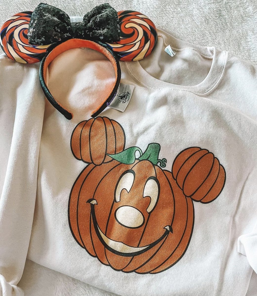 Kids Make It Yours™ 'Mickey/Minnie Jack-O'-Lantern' Crewneck Sweatshirt - United Monograms
