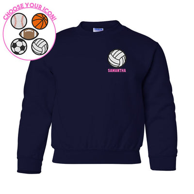 Kids Make It Yours™ Sports Icon Crewneck Sweatshirt - United Monograms