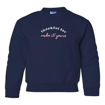 Kids Make It Yours™ 'Thankful For' Crewneck Sweatshirt - United Monograms