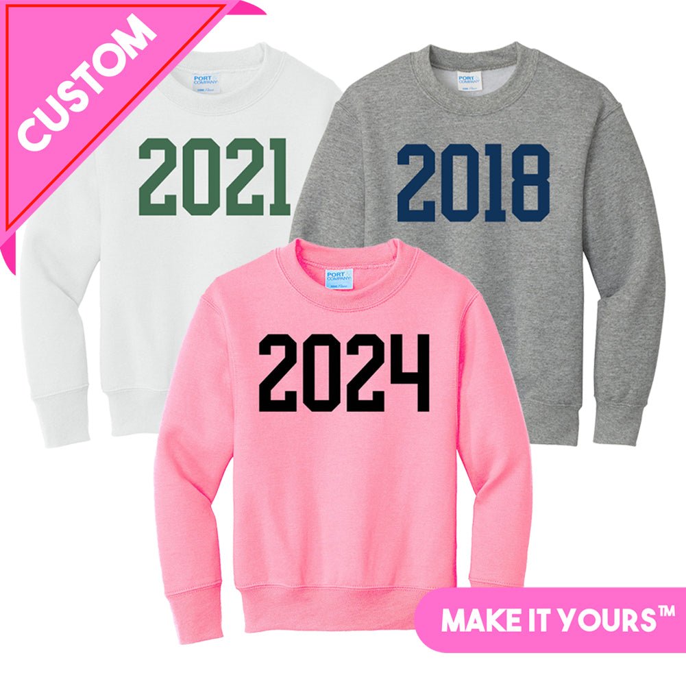 Kids Make It Yours™ 'Year' Crewneck Sweatshirt - United Monograms