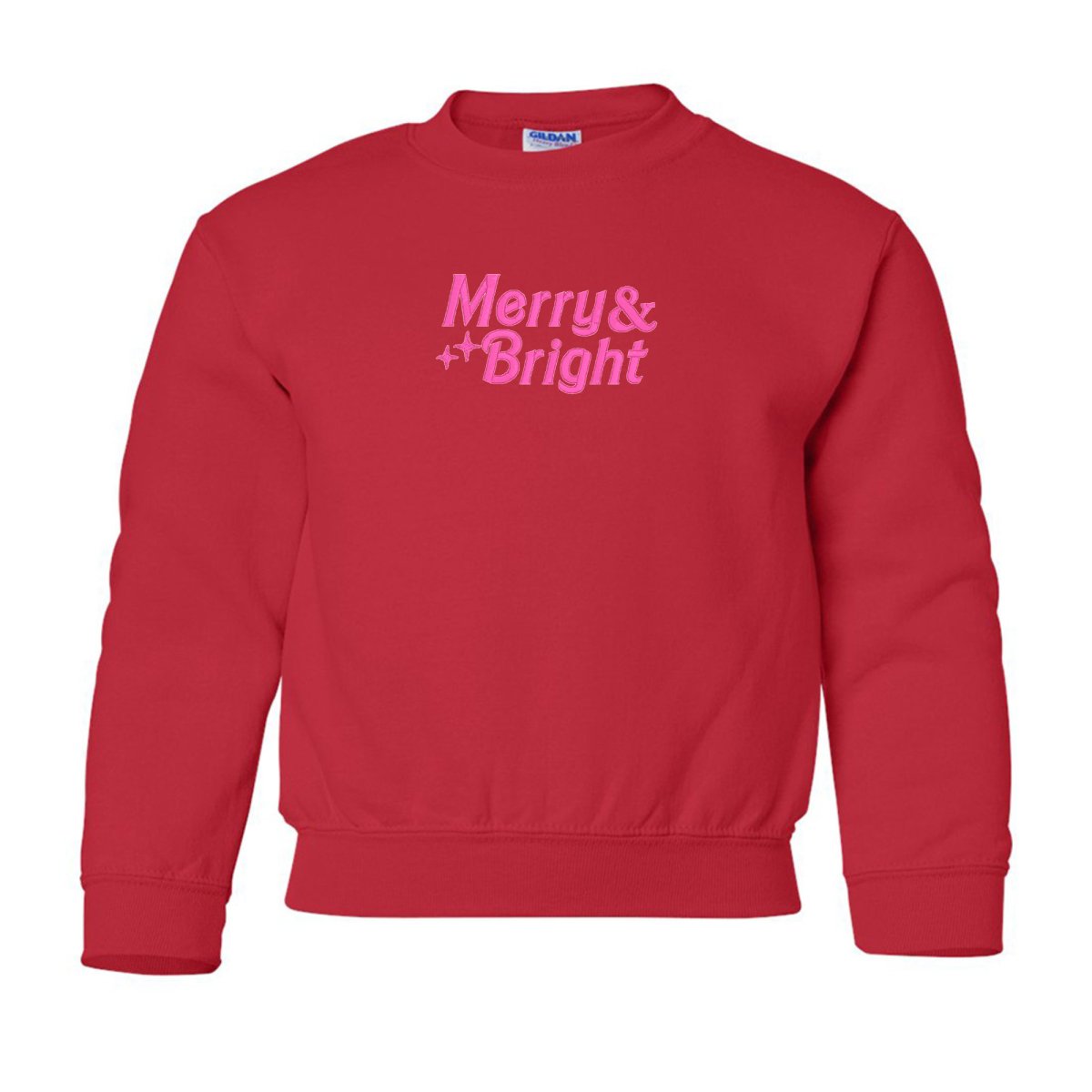 Kids 'Merry & Bright' Embroidered Crewneck Sweatshirt - United Monograms