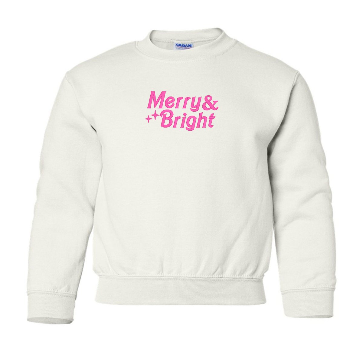 Kids 'Merry & Bright' Embroidered Crewneck Sweatshirt - United Monograms