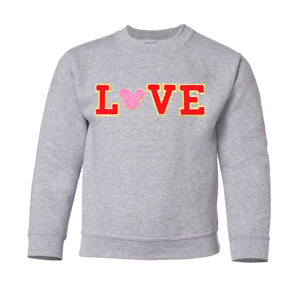 Kids Mickey Love Letter Patch Crewneck Sweatshirt - United Monograms