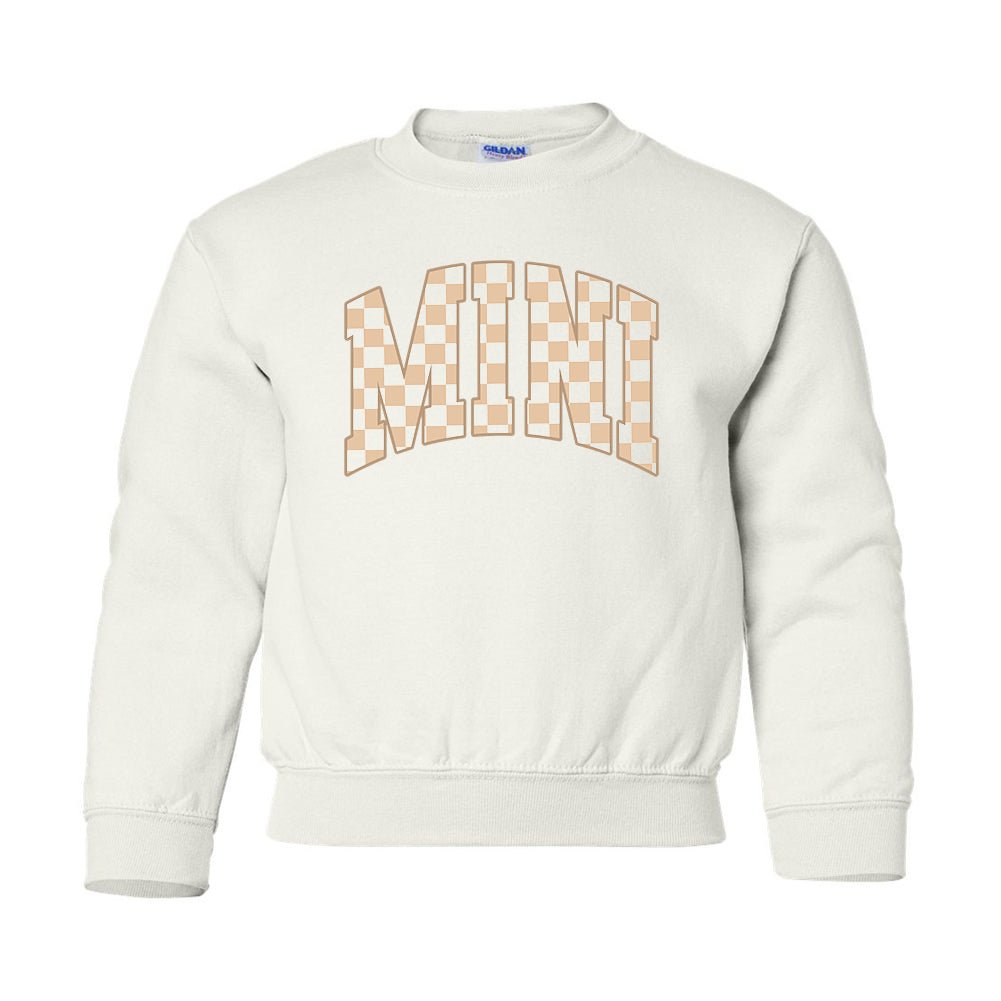 Kids 'Mini/Mama's Boy Tan Check' Sweatshirt - United Monograms