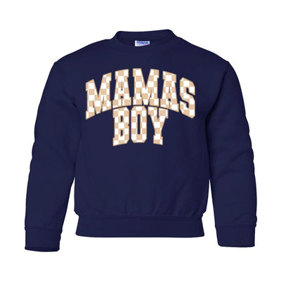 Kids 'Mini/Mama's Boy Tan Check' Sweatshirt - United Monograms