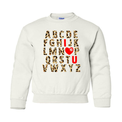 Kids Monogrammed 'ABC Leopard Love' Crewneck Sweatshirt - United Monograms